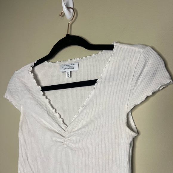 & Other Stories Ribbed V neck Shirt - Picture 6 of 9
